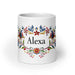 Alexa Exclusive Name Art Piece Home Office Work Coffee Mug Mexican Spanish Pride Gift Cup One-Of-A-Kind Calligraphy White Glossy Mug | A26 Mexicada