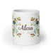 Alexa Exclusive Name Art Piece Home Office Work Coffee Mug Mexican Spanish Pride Gift Cup One - Of - A - Kind Calligraphy White Glossy Mug | A27 - Mexicada