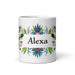 Alexa Exclusive Name Art Piece Home Office Work Coffee Mug Mexican Spanish Pride Gift Cup One - Of - A - Kind Calligraphy White Glossy Mug | A29 - Mexicada