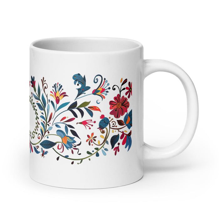 Alexa Exclusive Name Art Piece Home Office Work Coffee Mug Mexican Spanish Pride Gift Cup One - Of - A - Kind Calligraphy White Glossy Mug | A3 - Mexicada