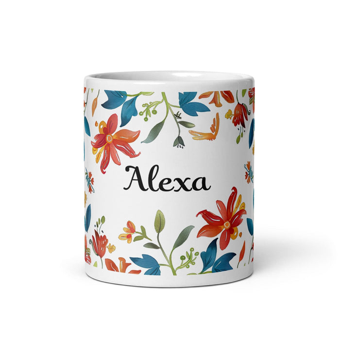 Alexa Exclusive Name Art Piece Home Office Work Coffee Mug Mexican Spanish Pride Gift Cup One-Of-A-Kind Calligraphy White Glossy Mug | A30 Mexicada