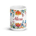 Alexa Exclusive Name Art Piece Home Office Work Coffee Mug Mexican Spanish Pride Gift Cup One - Of - A - Kind Calligraphy White Glossy Mug | A5 - Mexicada