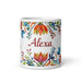 Alexa Exclusive Name Art Piece Home Office Work Coffee Mug Mexican Spanish Pride Gift Cup One - Of - A - Kind Calligraphy White Glossy Mug | A5 - Mexicada