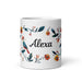 Alexa Exclusive Name Art Piece Home Office Work Coffee Mug Mexican Spanish Pride Gift Cup One - Of - A - Kind Calligraphy White Glossy Mug | A7 - Mexicada