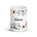 Alexa Exclusive Name Art Piece Home Office Work Coffee Mug Mexican Spanish Pride Gift Cup One - Of - A - Kind Calligraphy White Glossy Mug | A8 - Mexicada