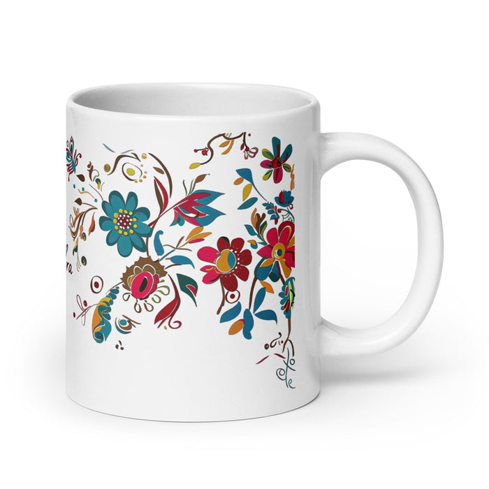 Alexandra Exclusive Name Art Piece Home Office Work Coffee Mug Mexican Spanish Pride Gift Cup One-Of-A-Kind Calligraphy White Glossy Mug | A12 Mexicada 20 oz