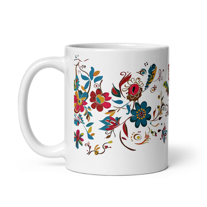 Alexandra Exclusive Name Art Piece Home Office Work Coffee Mug Mexican Spanish Pride Gift Cup One-Of-A-Kind Calligraphy White Glossy Mug | A12 Mexicada