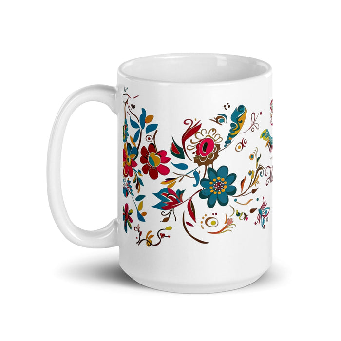 Alexandra Exclusive Name Art Piece Home Office Work Coffee Mug Mexican Spanish Pride Gift Cup One-Of-A-Kind Calligraphy White Glossy Mug | A12 Mexicada