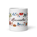 Alexandra Exclusive Name Art Piece Home Office Work Coffee Mug Mexican Spanish Pride Gift Cup One - Of - A - Kind Calligraphy White Glossy Mug | A13 - Mexicada