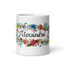 Alexandra Exclusive Name Art Piece Home Office Work Coffee Mug Mexican Spanish Pride Gift Cup One - Of - A - Kind Calligraphy White Glossy Mug | A14 - Mexicada