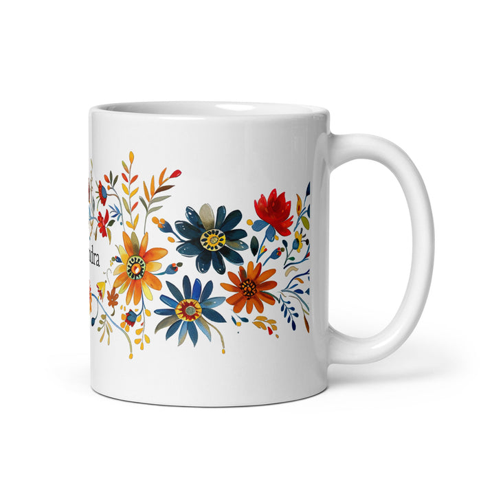 Alexandra Exclusive Name Art Piece Home Office Work Coffee Mug Mexican Spanish Pride Gift Cup One - Of - A - Kind Calligraphy White Glossy Mug | A15 - Mexicada