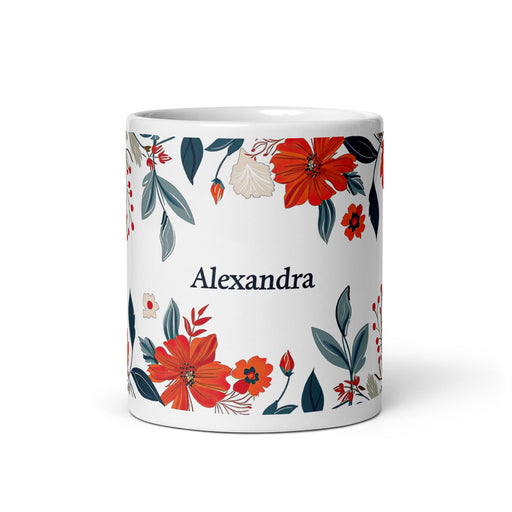 Alexandra Exclusive Name Art Piece Home Office Work Coffee Mug Mexican Spanish Pride Gift Cup One - Of - A - Kind Calligraphy White Glossy Mug | A16 - Mexicada