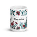 Alexandra Exclusive Name Art Piece Home Office Work Coffee Mug Mexican Spanish Pride Gift Cup One - Of - A - Kind Calligraphy White Glossy Mug | A17 - Mexicada