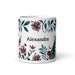 Alexandra Exclusive Name Art Piece Home Office Work Coffee Mug Mexican Spanish Pride Gift Cup One - Of - A - Kind Calligraphy White Glossy Mug | A17 - Mexicada