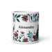 Alexandra Exclusive Name Art Piece Home Office Work Coffee Mug Mexican Spanish Pride Gift Cup One-Of-A-Kind Calligraphy White Glossy Mug | A17 Mexicada