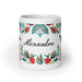 Alexandra Exclusive Name Art Piece Home Office Work Coffee Mug Mexican Spanish Pride Gift Cup One - Of - A - Kind Calligraphy White Glossy Mug | A18 - Mexicada