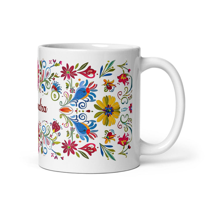 Alexandra Exclusive Name Art Piece Home Office Work Coffee Mug Mexican Spanish Pride Gift Cup One-Of-A-Kind Calligraphy White Glossy Mug | A19 Mexicada 11 oz