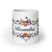 Alexandra Exclusive Name Art Piece Home Office Work Coffee Mug Mexican Spanish Pride Gift Cup One - Of - A - Kind Calligraphy White Glossy Mug | A23 - Mexicada