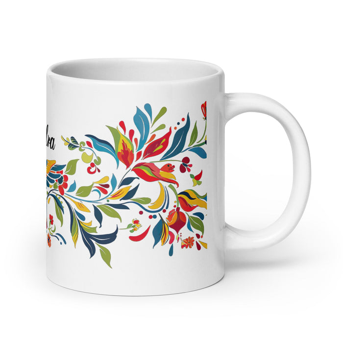 Alexandra Exclusive Name Art Piece Home Office Work Coffee Mug Mexican Spanish Pride Gift Cup One - Of - A - Kind Calligraphy White Glossy Mug | A24 - Mexicada