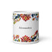 Alexandra Exclusive Name Art Piece Home Office Work Coffee Mug Mexican Spanish Pride Gift Cup One - Of - A - Kind Calligraphy White Glossy Mug | A25 - Mexicada