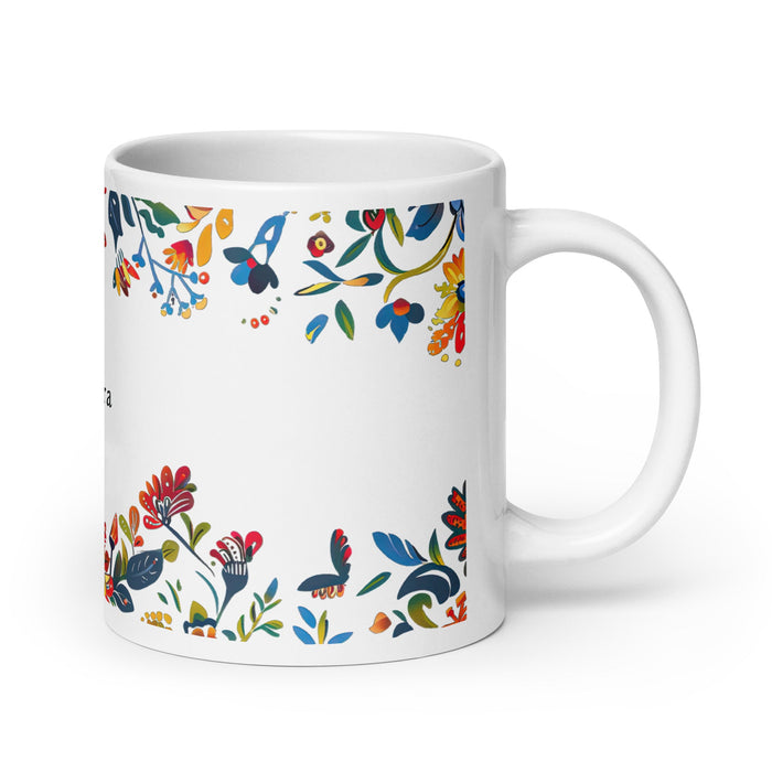 Alexandra Exclusive Name Art Piece Home Office Work Coffee Mug Mexican Spanish Pride Gift Cup One - Of - A - Kind Calligraphy White Glossy Mug | A25 - Mexicada