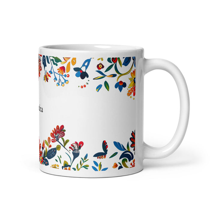 Alexandra Exclusive Name Art Piece Home Office Work Coffee Mug Mexican Spanish Pride Gift Cup One - Of - A - Kind Calligraphy White Glossy Mug | A25 - Mexicada