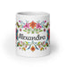 Alexandra Exclusive Name Art Piece Home Office Work Coffee Mug Mexican Spanish Pride Gift Cup One-Of-A-Kind Calligraphy White Glossy Mug | A4 Mexicada