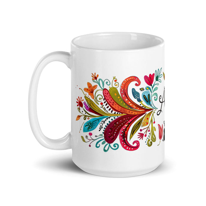 Alice Exclusive Name Art Piece Home Office Work Coffee Mug Mexican Spanish Pride Gift Cup One-Of-A-Kind Calligraphy White Glossy Mug | A2 Mexicada