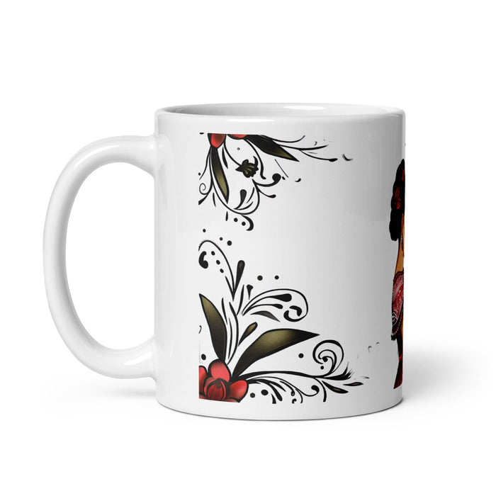 Alice Exclusive Name Art Piece Home Office Work Coffee Mug Mexican Spanish Pride Gift Cup One - Of - A - Kind Calligraphy White Glossy Mug | A4 - Mexicada