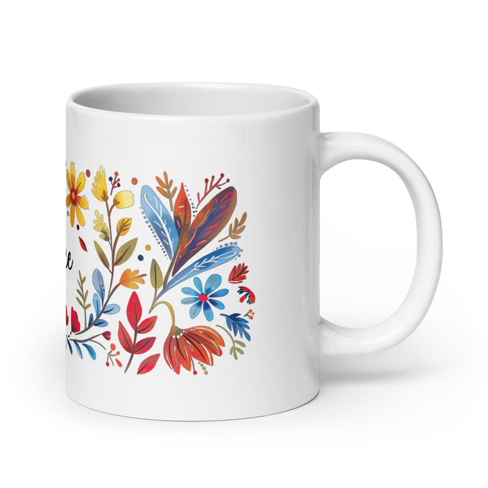 Alice Exclusive Name Art Piece Home Office Work Coffee Mug Mexican Spanish Pride Gift Cup One-Of-A-Kind Calligraphy White Glossy Mug | A5 Mexicada 20 oz