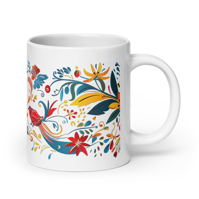 Alicia Exclusive Name Art Piece Home Office Work Coffee Mug Mexican Spanish Pride Gift Cup One - Of - A - Kind Calligraphy White Glossy Mug | A11 - Mexicada