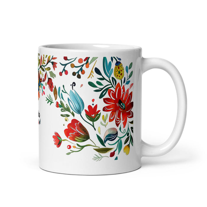 Alicia Exclusive Name Art Piece Home Office Work Coffee Mug Mexican Spanish Pride Gift Cup One - Of - A - Kind Calligraphy White Glossy Mug | A15 - Mexicada