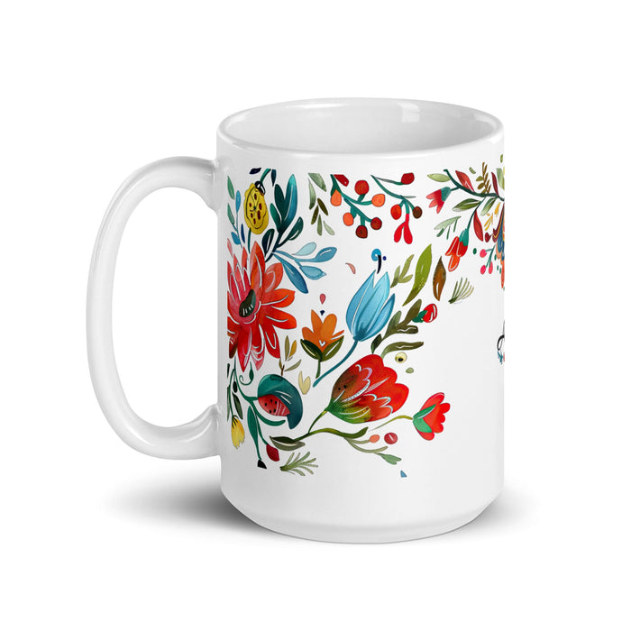 Alicia Exclusive Name Art Piece Home Office Work Coffee Mug Mexican Spanish Pride Gift Cup One - Of - A - Kind Calligraphy White Glossy Mug | A15 - Mexicada