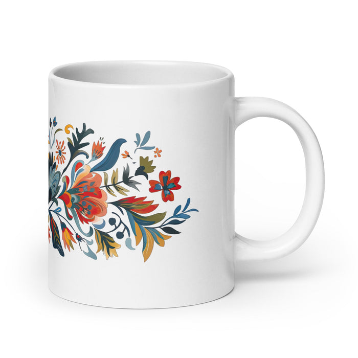 Alicia Exclusive Name Art Piece Home Office Work Coffee Mug Mexican Spanish Pride Gift Cup One - Of - A - Kind Calligraphy White Glossy Mug | A18 - Mexicada