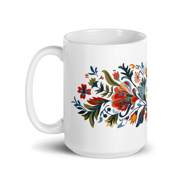 Alicia Exclusive Name Art Piece Home Office Work Coffee Mug Mexican Spanish Pride Gift Cup One - Of - A - Kind Calligraphy White Glossy Mug | A18 - Mexicada