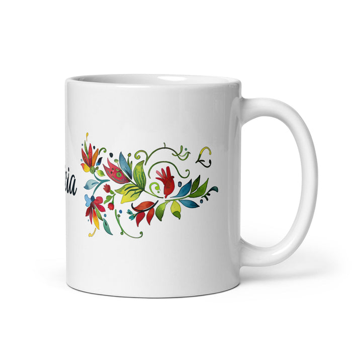 Alicia Exclusive Name Art Piece Home Office Work Coffee Mug Mexican Spanish Pride Gift Cup One - Of - A - Kind Calligraphy White Glossy Mug | A19 - Mexicada