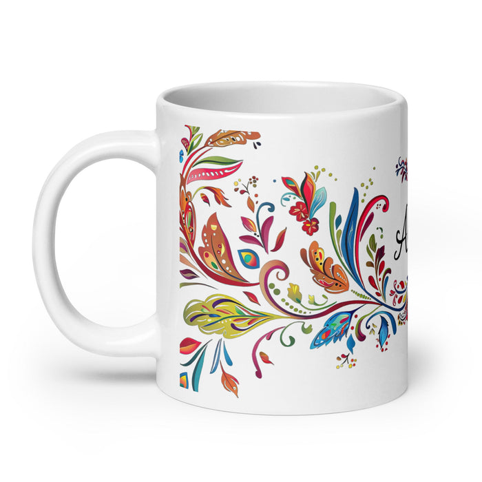 Alicia Exclusive Name Art Piece Home Office Work Coffee Mug Mexican Spanish Pride Gift Cup One - Of - A - Kind Calligraphy White Glossy Mug | A2 - Mexicada