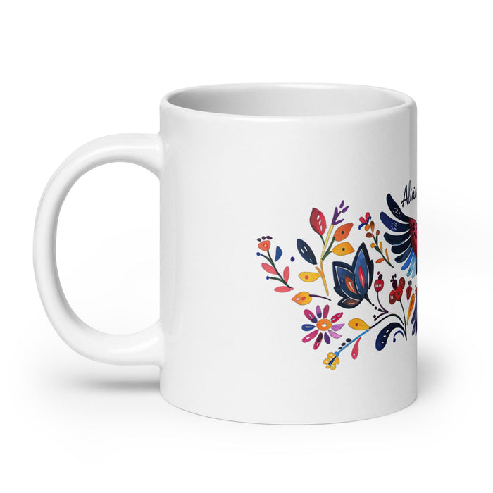 Alicia Exclusive Name Art Piece Home Office Work Coffee Mug Mexican Spanish Pride Gift Cup One-Of-A-Kind Calligraphy White Glossy Mug | A20 Mexicada