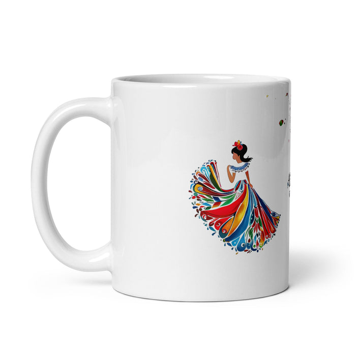 Alicia Exclusive Name Art Piece Home Office Work Coffee Mug Mexican Spanish Pride Gift Cup One - Of - A - Kind Calligraphy White Glossy Mug | A22 - Mexicada