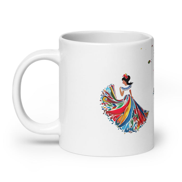 Alicia Exclusive Name Art Piece Home Office Work Coffee Mug Mexican Spanish Pride Gift Cup One - Of - A - Kind Calligraphy White Glossy Mug | A22 - Mexicada