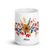 Alicia Exclusive Name Art Piece Home Office Work Coffee Mug Mexican Spanish Pride Gift Cup One - Of - A - Kind Calligraphy White Glossy Mug | A23 - Mexicada