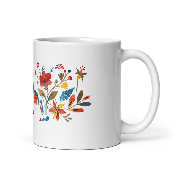 Alicia Exclusive Name Art Piece Home Office Work Coffee Mug Mexican Spanish Pride Gift Cup One-Of-A-Kind Calligraphy White Glossy Mug | A25 Mexicada 11 oz