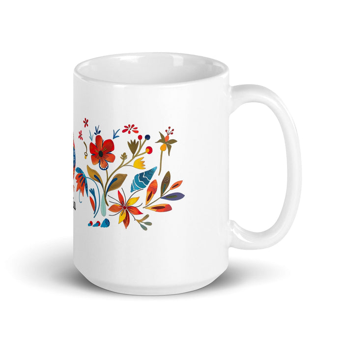 Alicia Exclusive Name Art Piece Home Office Work Coffee Mug Mexican Spanish Pride Gift Cup One-Of-A-Kind Calligraphy White Glossy Mug | A25 Mexicada 15 oz