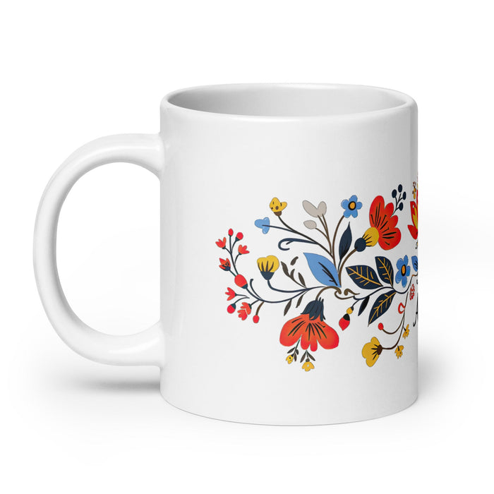 Alicia Exclusive Name Art Piece Home Office Work Coffee Mug Mexican Spanish Pride Gift Cup One - Of - A - Kind Calligraphy White Glossy Mug | A27 - Mexicada