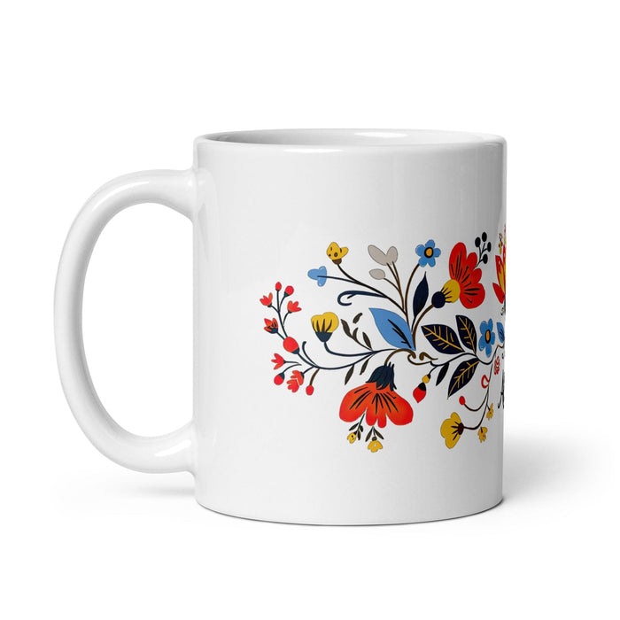 Alicia Exclusive Name Art Piece Home Office Work Coffee Mug Mexican Spanish Pride Gift Cup One-Of-A-Kind Calligraphy White Glossy Mug | A27 Mexicada