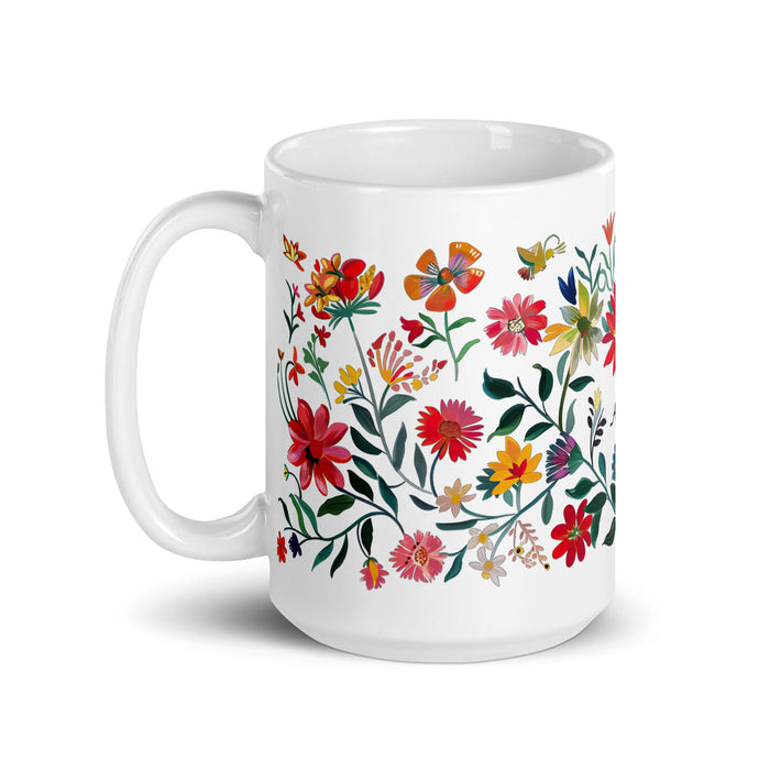 Alicia Exclusive Name Art Piece Home Office Work Coffee Mug Mexican Spanish Pride Gift Cup One - Of - A - Kind Calligraphy White Glossy Mug | A3 - Mexicada