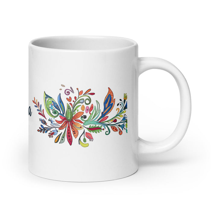 Alicia Exclusive Name Art Piece Home Office Work Coffee Mug Mexican Spanish Pride Gift Cup One - Of - A - Kind Calligraphy White Glossy Mug | A6 - Mexicada