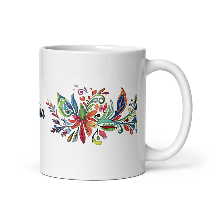 Alicia Exclusive Name Art Piece Home Office Work Coffee Mug Mexican Spanish Pride Gift Cup One - Of - A - Kind Calligraphy White Glossy Mug | A6 - Mexicada