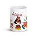 Alicia Exclusive Name Art Piece Home Office Work Coffee Mug Mexican Spanish Pride Gift Cup One - Of - A - Kind Calligraphy White Glossy Mug | A7 - Mexicada