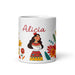 Alicia Exclusive Name Art Piece Home Office Work Coffee Mug Mexican Spanish Pride Gift Cup One - Of - A - Kind Calligraphy White Glossy Mug | A7 - Mexicada